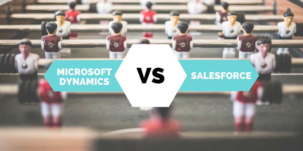 Foosball table representing Microsoft Dynamics vs Salesforce