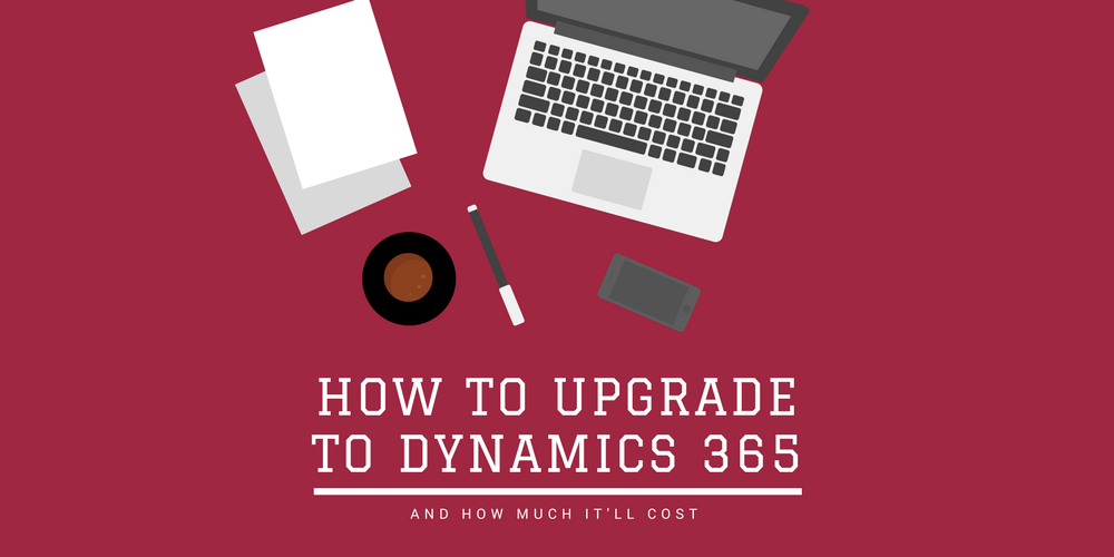 Illustration of a desk of a business planning an upgrade to Dynamics 365
